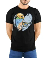 Surf Inside Your Mind Graphic Tshirt Beach Dream Vision Style - model wearing black tee with hands behind back