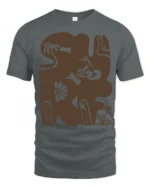 Retro Surf Art Abstract Beach Aesthetic Minimal Graphic Tee - gray t-shirt on white background