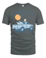 Catch The Waves Surf Truck Beach Adventure Vintage Graphic Tee - gray t-shirt on white background