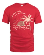 Do What Makes My Soul Happy Beach Sunset Aesthetic Tshirt - red t-shirt on white background