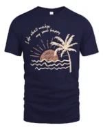 Do What Makes My Soul Happy Beach Sunset Aesthetic Tshirt - navy t-shirt on white background