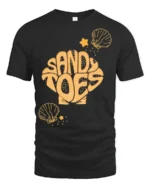 Sandy Toes Beach Vacation Summer Graphic Tee Tshirt Style - black t-shirt on white background