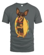 Funny Chihuahua Taco Lover Cute Food Graphic Tee Tshirt - gray t-shirt on white background