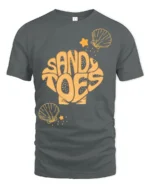 Sandy Toes Beach Vacation Summer Graphic Tee Tshirt Style - gray t-shirt on white background