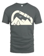 Carabiner Mountain Adventure Outdoor Hiking Graphic Tee Tshirt - gray t-shirt on white background