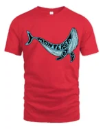 Monterey Bay Whale Ocean Coastal Travel Graphic Tee Tshirt - red t-shirt on white background