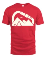 Carabiner Mountain Adventure Outdoor Hiking Graphic Tee Tshirt - red t-shirt on white background