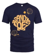 Sandy Toes Beach Vacation Summer Graphic Tee Tshirt Style - navy t-shirt on white background