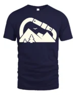 Carabiner Mountain Adventure Outdoor Hiking Graphic Tee Tshirt - navy t-shirt on white background