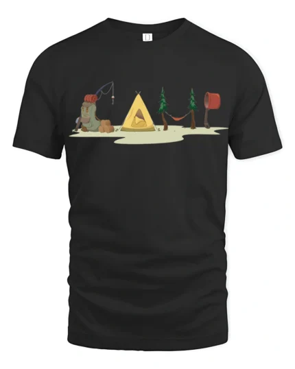 Camping Adventure Nature Graphic Tee Outdoor Life Style - black t-shirt on white background