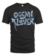 Ocean Lover Cute Marine Graphic Tee Coastal Life Style - black t-shirt on white background