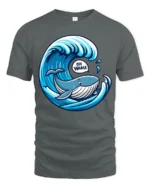 Oh Whale Funny Ocean Pun Graphic Tee Cute Sea Life Humor - gray t-shirt on white background