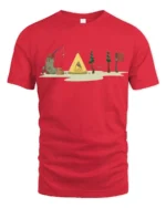 Camping Adventure Nature Graphic Tee Outdoor Life Style - red t-shirt on white background