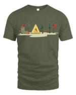 Camping Adventure Nature Graphic Tee Outdoor Life Style - military green t-shirt on white background