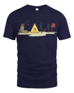 Camping Adventure Nature Graphic Tee Outdoor Life Style - navy t-shirt on white background