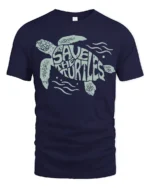 Save The Turtles Ocean Conservation Graphic Tee Nature Style - navy t-shirt on white background