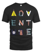 Adventure Camping Graphic Tee Outdoor Nature Travel Style - black t-shirt on white background