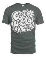 Good Day Sunshine Retro Positive Vibes Graphic Tee Style - gray t-shirt on white background