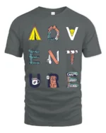 Adventure Camping Graphic Tee Outdoor Nature Travel Style - gray t-shirt on white background