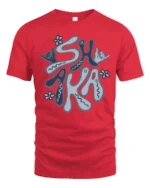 Shaka Hand Sign Graphic Tee Surf Culture Retro Vibes Style - red t-shirt on white background