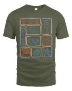 La Mer Coastal Icons Graphic Tee Ocean Vacation Style - military green t-shirt on white background