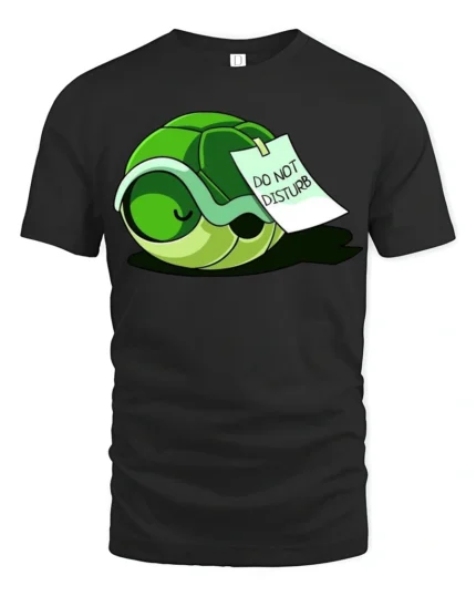 Cute Turtle Do Not Disturb Graphic Tshirt Funny Relax Vibe - black t-shirt on white background
