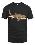 Cute Whale Shark Ocean Graphic Tee Marine Life Style Art - black t-shirt on white background