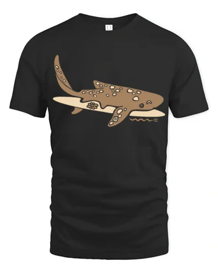 Cute Whale Shark Ocean Graphic Tee Marine Life Style Art - black t-shirt on white background