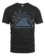 Stay Wavy Retro Beach Graphic Tee Ocean Surf Vibes Style - black t-shirt on white background