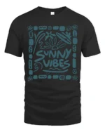 Sunny Vibes Graphic Tee Positive Summer Aesthetic Style - black t-shirt on white background