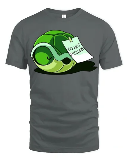 Cute Turtle Do Not Disturb Graphic Tshirt Funny Relax Vibe - gray t-shirt on white background