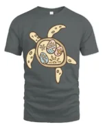 Cute Sea Turtle Tropical Pattern Graphic Tee Ocean Lover - gray t-shirt on white background