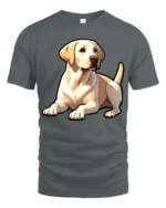 Cute Labrador Retriever Graphic Tee Dog Lover Pet Style Art - gray t-shirt on white background