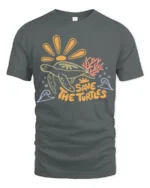 Save The Turtles Ocean Graphic Tee Marine Life Awareness - gray t-shirt on white background