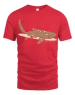 Cute Whale Shark Ocean Graphic Tee Marine Life Style Art - red t-shirt on white background