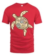 Cute Sea Turtle Tropical Pattern Graphic Tee Ocean Lover - red t-shirt on white background