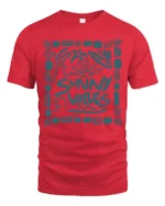 Sunny Vibes Graphic Tee Positive Summer Aesthetic Style - red t-shirt on white background
