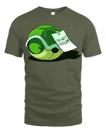 Cute Turtle Do Not Disturb Graphic Tshirt Funny Relax Vibe - military green t-shirt on white background