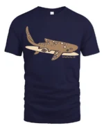Cute Whale Shark Ocean Graphic Tee Marine Life Style Art - navy t-shirt on white background