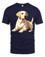Cute Labrador Retriever Graphic Tee Dog Lover Pet Style Art - navy t-shirt on white background