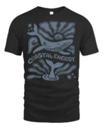 Coastal Energy Whale Graphic Tee Ocean Aesthetic Style - black t-shirt on white background