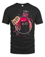 Funny Magic Potion Cat Graphic Tee Cute Mystery Style Art - black t-shirt on white background