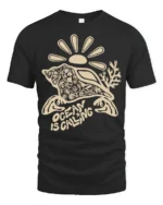Ocean Is Calling Sea Turtle Graphic Tee Coastal Travel Mood - black t-shirt on white background