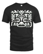 Nature Symbol Graphic Tee Minimal Outdoor Spiritual Style - black t-shirt on white background