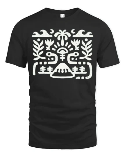 Nature Symbol Graphic Tee Minimal Outdoor Spiritual Style - black t-shirt on white background