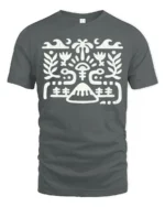 Nature Symbol Graphic Tee Minimal Outdoor Spiritual Style - gray t-shirt on white background