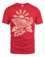 Ocean Is Calling Sea Turtle Graphic Tee Coastal Travel Mood - red t-shirt on white background