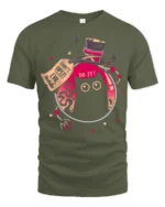 Funny Magic Potion Cat Graphic Tee Cute Mystery Style Art - military green t-shirt on white background