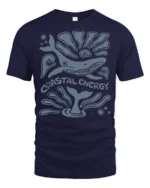 Coastal Energy Whale Graphic Tee Ocean Aesthetic Style - navy t-shirt on white background