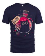 Funny Magic Potion Cat Graphic Tee Cute Mystery Style Art - navy t-shirt on white background